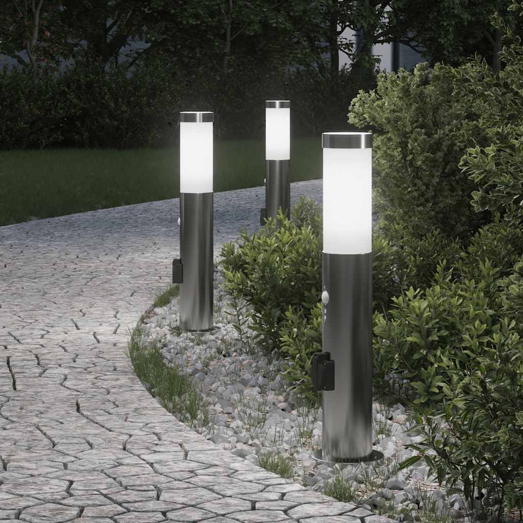 Vidaxl bolderverlichting met sensor en stopcontact 3 stuks 50 cm