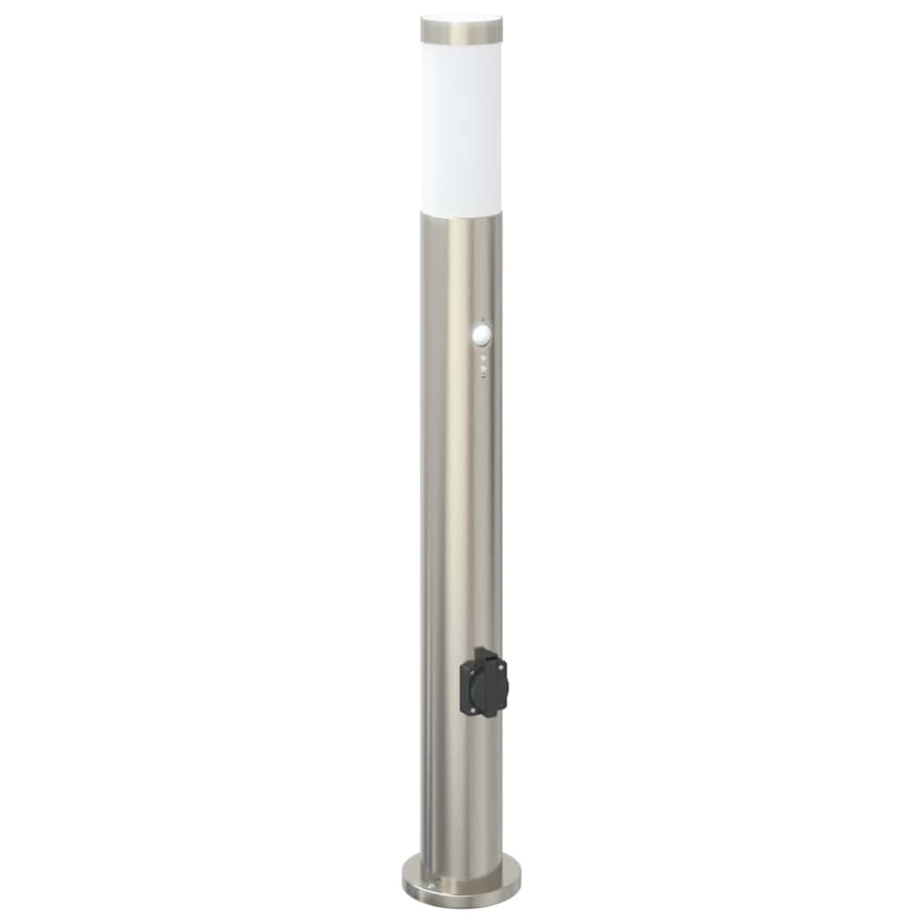 Vidaxl bolderarmatuur met sensor en stopcontact 80 cm roestvrij staal ip44
