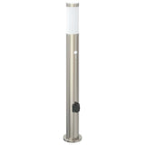 Vidaxl bolderarmatuur met sensor en stopcontact 80 cm roestvrij staal ip44 - afbeelding 2