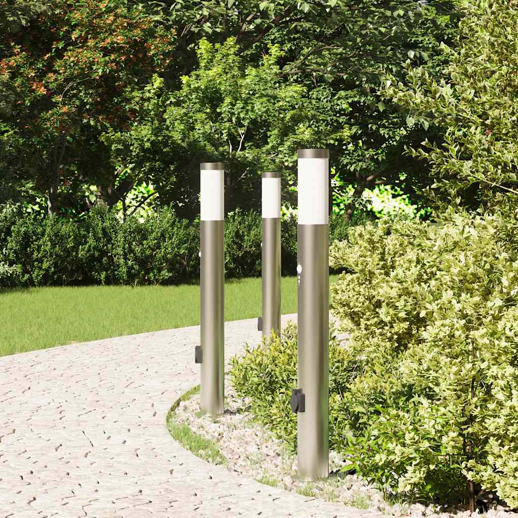 Vidaxl bolderverlichting met sensor en stopcontact 3 stuks 80 cm
