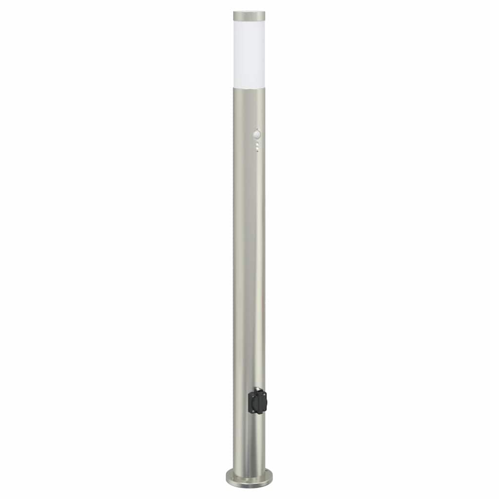 Vidaxl bolderarmatuur met sensor en stopcontact 110 cm roestvrij staal ip44