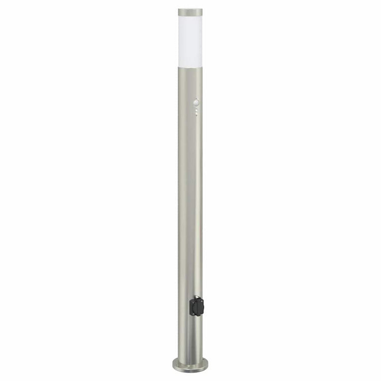Vidaxl bolderarmatuur met sensor en stopcontact 110 cm roestvrij staal ip44