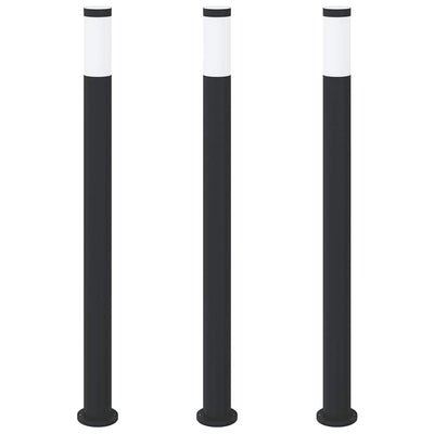 Vidaxl bolderverlichting 3 stuks 110 cm rvs ip44