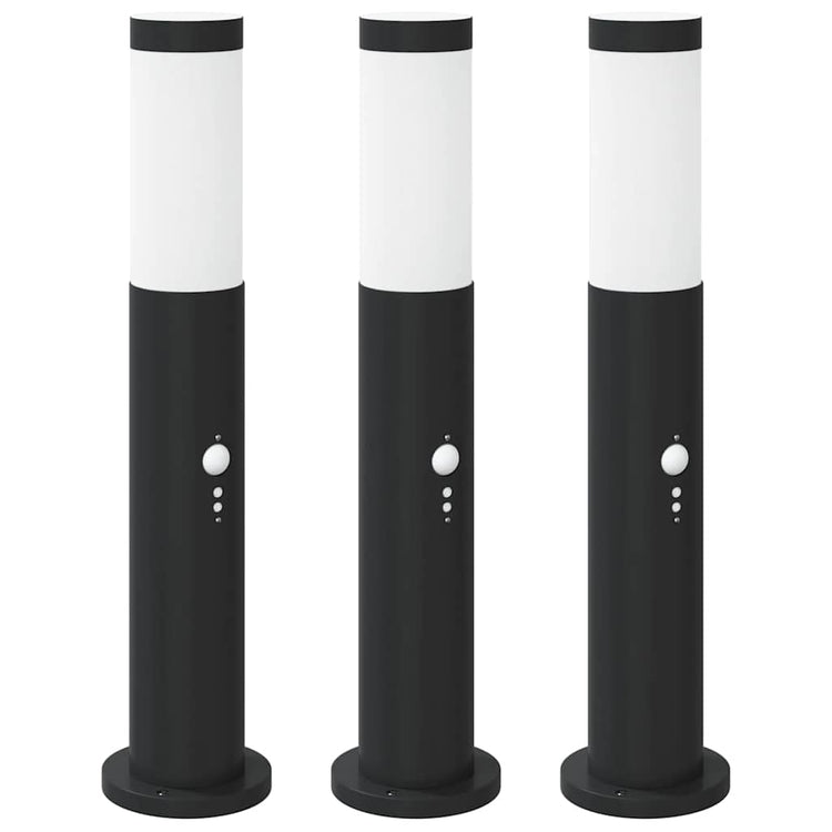 Vidaxl bolderverlichting met sensor 3 stuks 50 cm rvs ip44