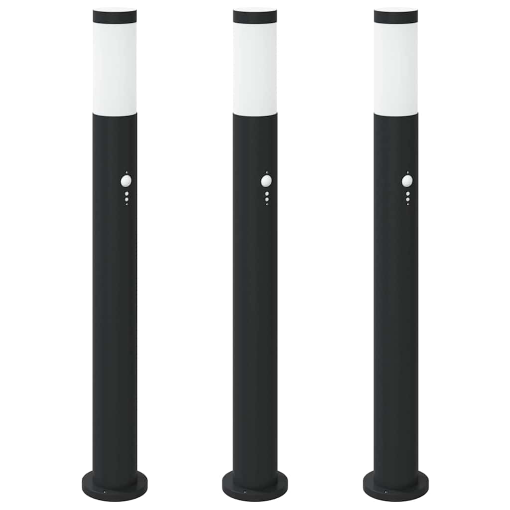 Vidaxl bolderverlichting met sensor 3 stuks 80 cm rvs ip44