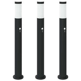 Vidaxl bolderverlichting met sensor 3 stuks 80 cm rvs ip44 - afbeelding 2
