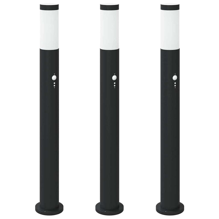 Vidaxl bolderverlichting met sensor 3 stuks 80 cm rvs ip44