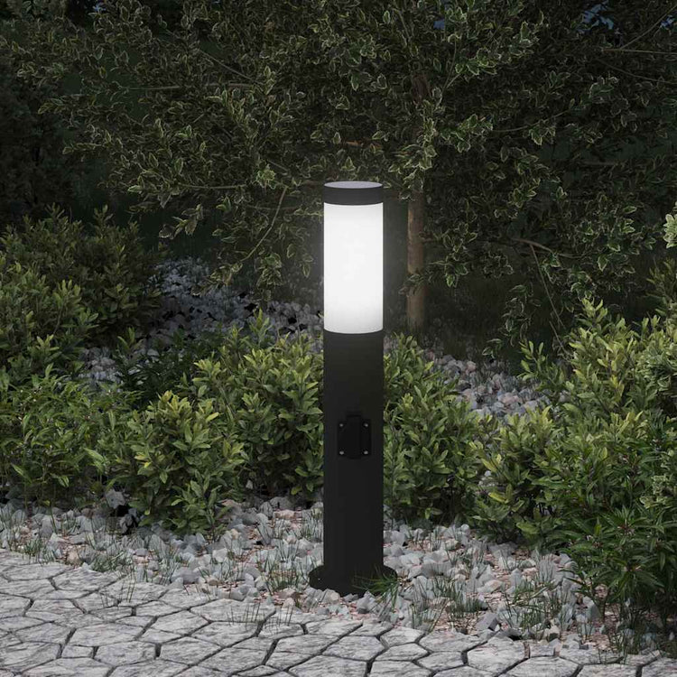 Vidaxl bolderarmatuur met stopcontact 50 cm rvs ip44