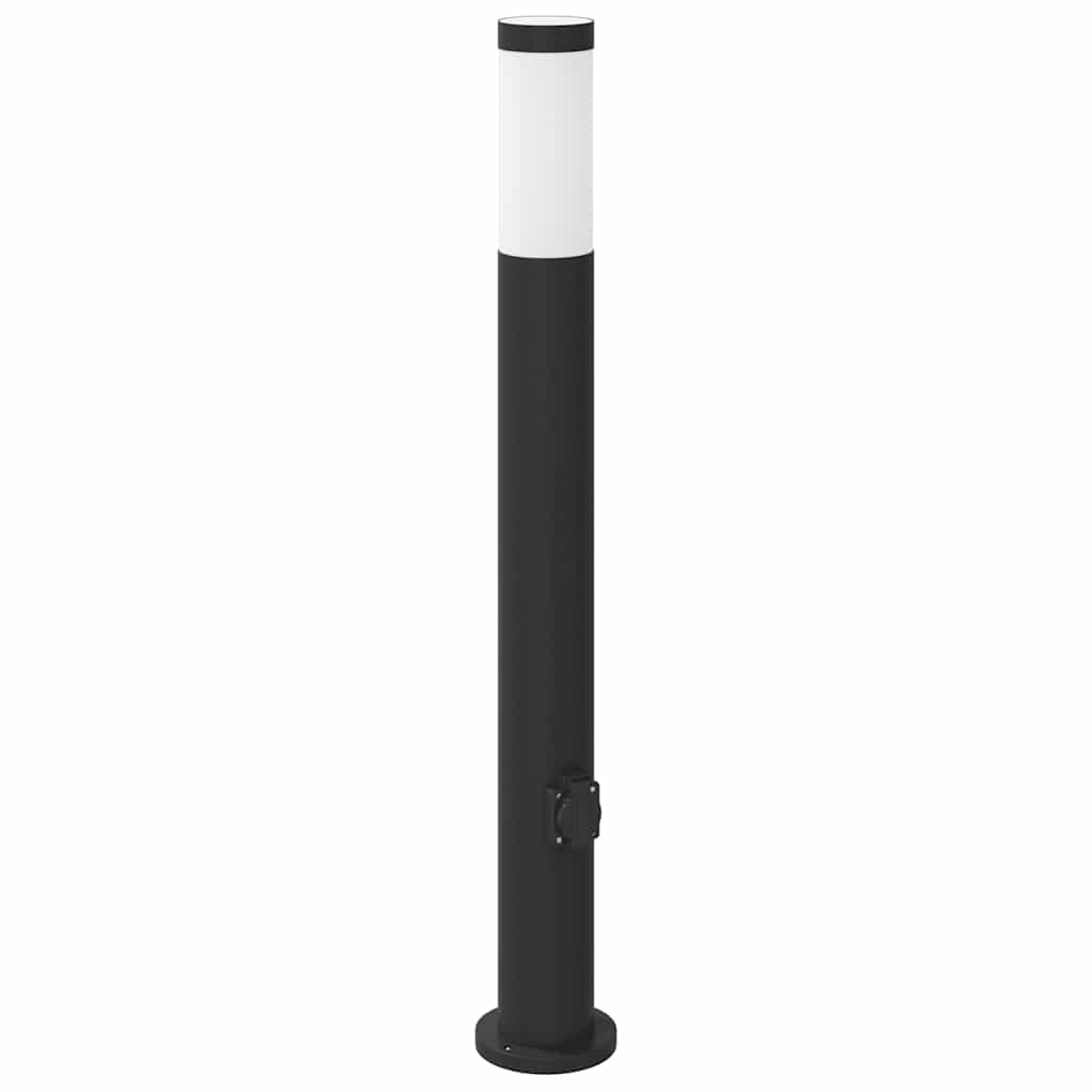 Vidaxl bolderarmatuur met stopcontact 80 cm rvs ip44