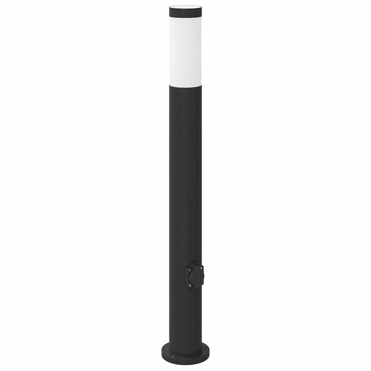 Vidaxl bolderarmatuur met stopcontact 80 cm rvs ip44