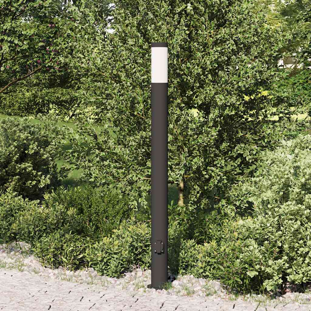 Vidaxl bolderarmatuur met stopcontact 110 cm rvs ip44