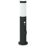 Vidaxl bolderverlichting met sensor en stopcontact 50 cm roestvrij staal ip44 - afbeelding 2