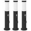 Vidaxl bolderverlichting met sensor en stopcontact 3 stuks 50 cm roestvrij staal ip44