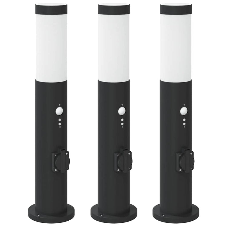 Vidaxl bolderverlichting met sensor en stopcontact 3 stuks 50 cm