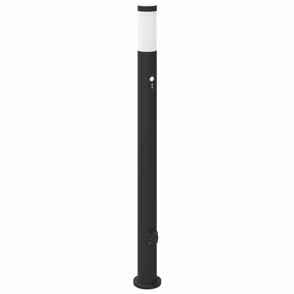 Vidaxl bolderarmatuur met sensor en stopcontact 110 cm roestvrij staal ip44