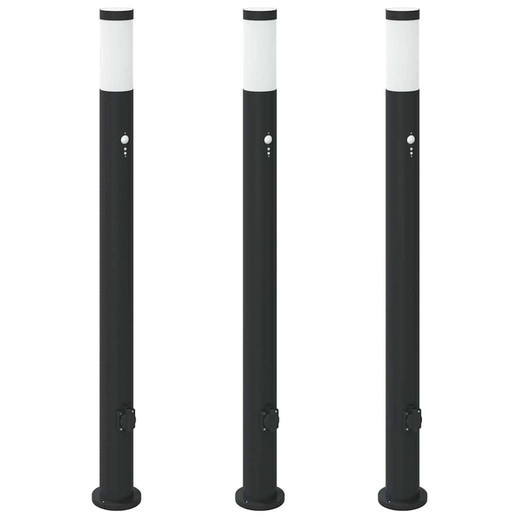 Vidaxl bolderverlichting met sensor en stopcontact 3 stuks 110 cm