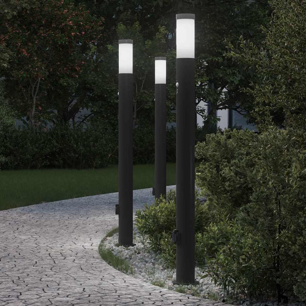 Vidaxl bolderverlichting met sensor en stopcontact 3 stuks 110 cm