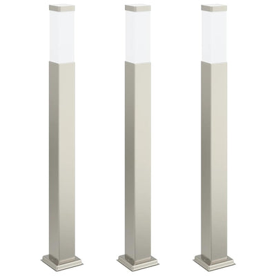Vidaxl bolderverlichting 3 stuks 80 cm rvs ip44