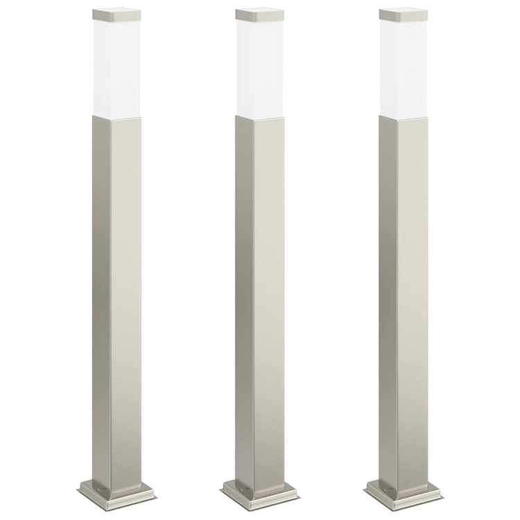 Vidaxl bolderverlichting 3 stuks 80 cm rvs ip44
