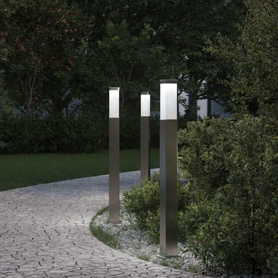 Vidaxl bolderverlichting 3 stuks 80 cm rvs ip44