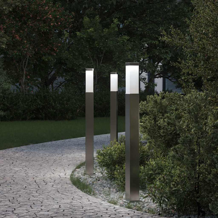Vidaxl bolderverlichting 3 stuks 80 cm rvs ip44