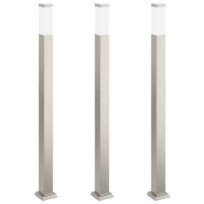 Vidaxl bolderverlichting 3 stuks 110 cm rvs ip44