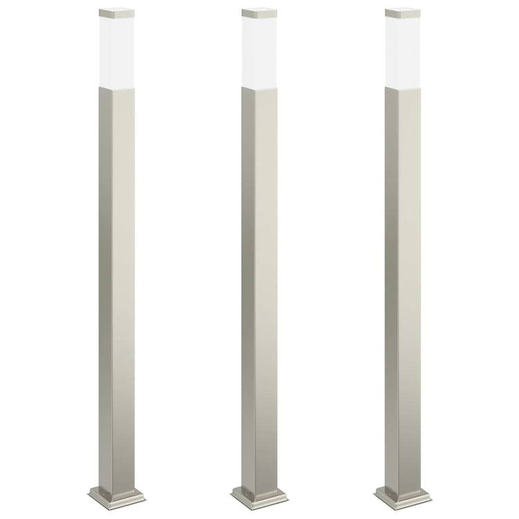 Vidaxl bolderverlichting 3 stuks 110 cm rvs ip44