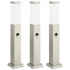 Vidaxl bolderverlichting met sensor 3 stuks 50 cm rvs ip44