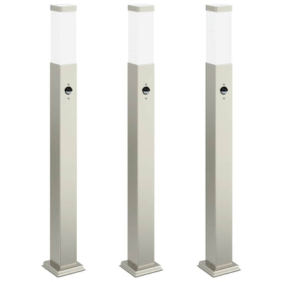 Vidaxl bolderverlichting met sensor 3 stuks 80 cm rvs ip44