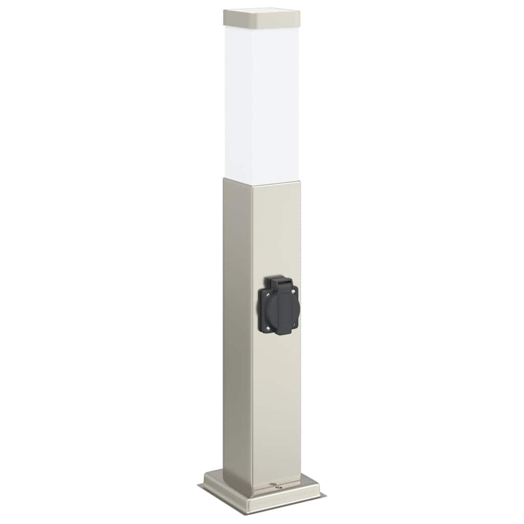 Vidaxl bolderarmatuur met stopcontact 50 cm rvs ip44