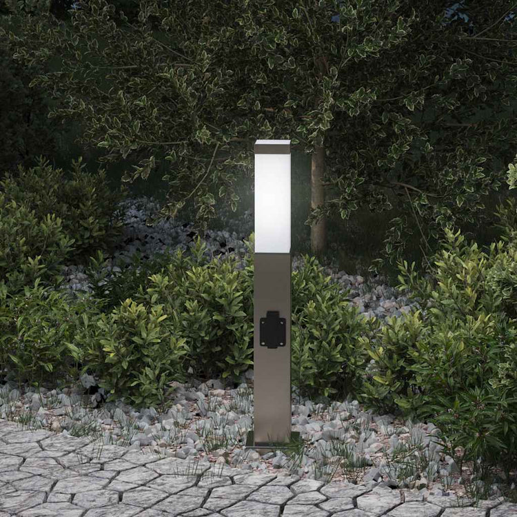 Vidaxl bolderarmatuur met stopcontact 50 cm rvs ip44