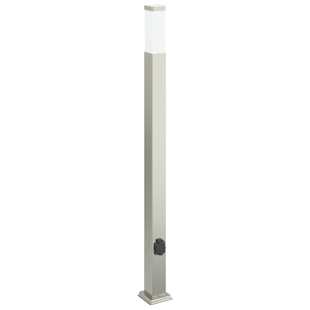 Vidaxl bolderarmatuur met stopcontact 110 cm rvs ip44