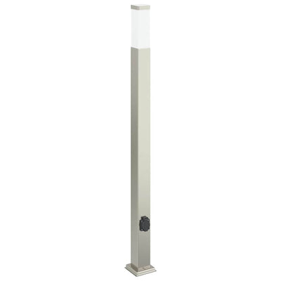 Vidaxl bolderarmatuur met stopcontact 110 cm rvs ip44