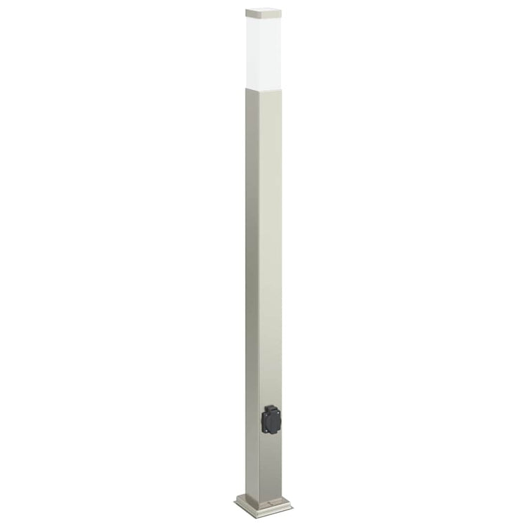 Vidaxl bolderarmatuur met stopcontact 110 cm rvs ip44