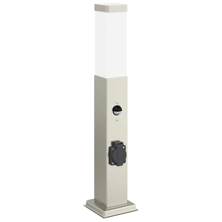 Vidaxl bolderverlichting met sensor en stopcontact 50 cm roestvrij staal ip44