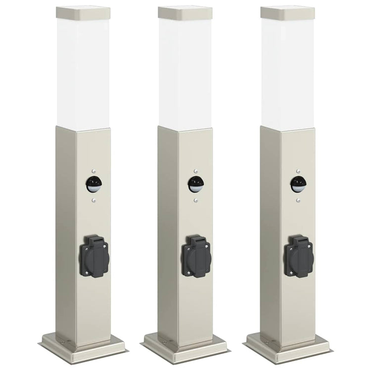 Vidaxl bolderverlichting met sensor en stopcontact 3 stuks 50 cm