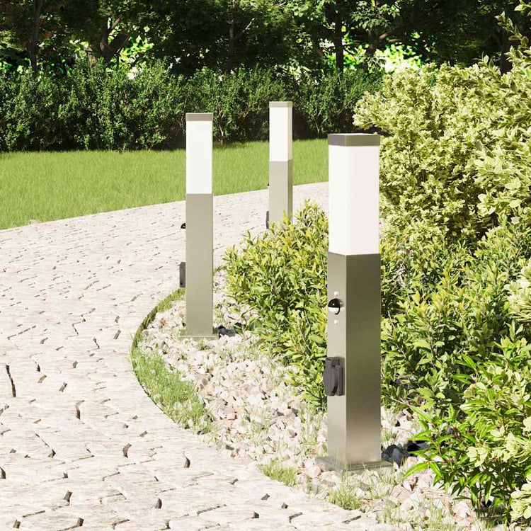 Vidaxl bolderverlichting met sensor en stopcontact 3 stuks 50 cm