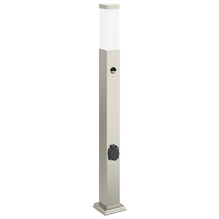 Vidaxl bolderarmatuur met sensor en stopcontact 80 cm roestvrij staal ip44