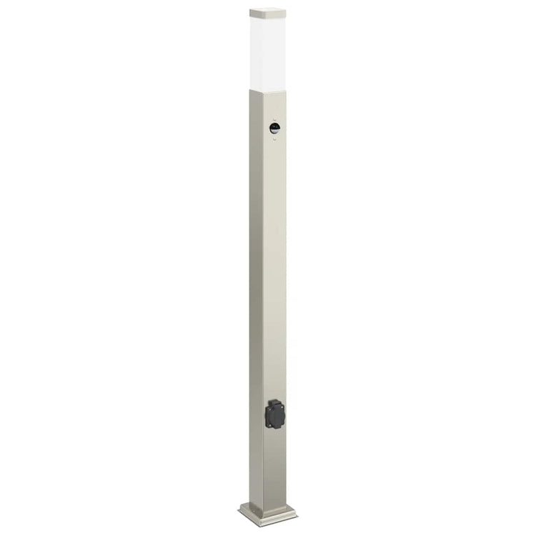 Vidaxl bolderarmatuur met sensor en stopcontact 110 cm roestvrij staal ip44