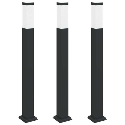 Vidaxl bolderverlichting 3 stuks 80 cm zwart ip44
