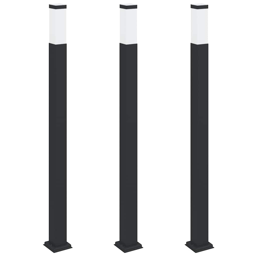 Vidaxl bolderverlichting 3 stuks 110 cm zwart ip44