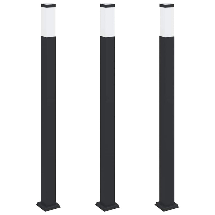 Vidaxl bolderverlichting 3 stuks 110 cm zwart ip44