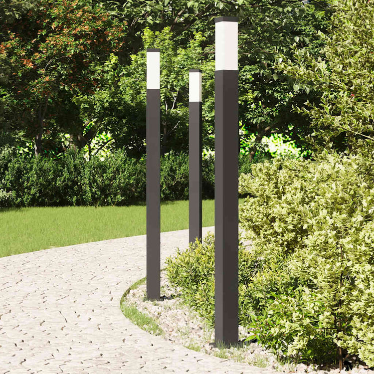 Vidaxl bolderverlichting 3 stuks 110 cm zwart ip44