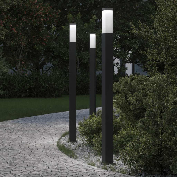 Vidaxl bolderverlichting 3 stuks 110 cm zwart ip44