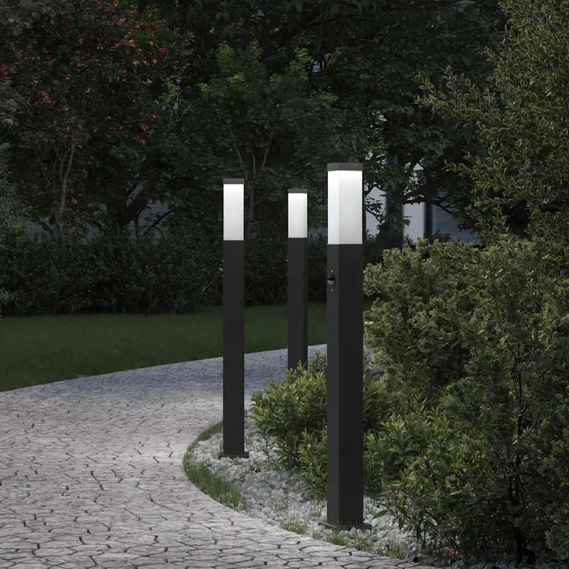 Vidaxl bolderverlichting met sensor 3 stuks 80 cm zwart ip44