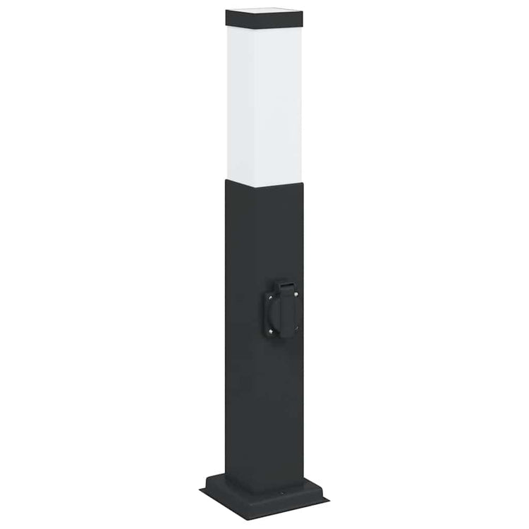 Vidaxl bolderarmatuur met stopcontact 50 cm zwart ip44