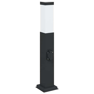 Vidaxl bolderarmatuur met stopcontact 50 cm zwart ip44