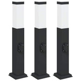 Vidaxl bolderverlichting met stopcontact 3 stuks 50 cm zwart ip44 - afbeelding 2