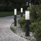 Vidaxl bolderverlichting met stopcontact 3 stuks 50 cm zwart ip44 - afbeelding 1