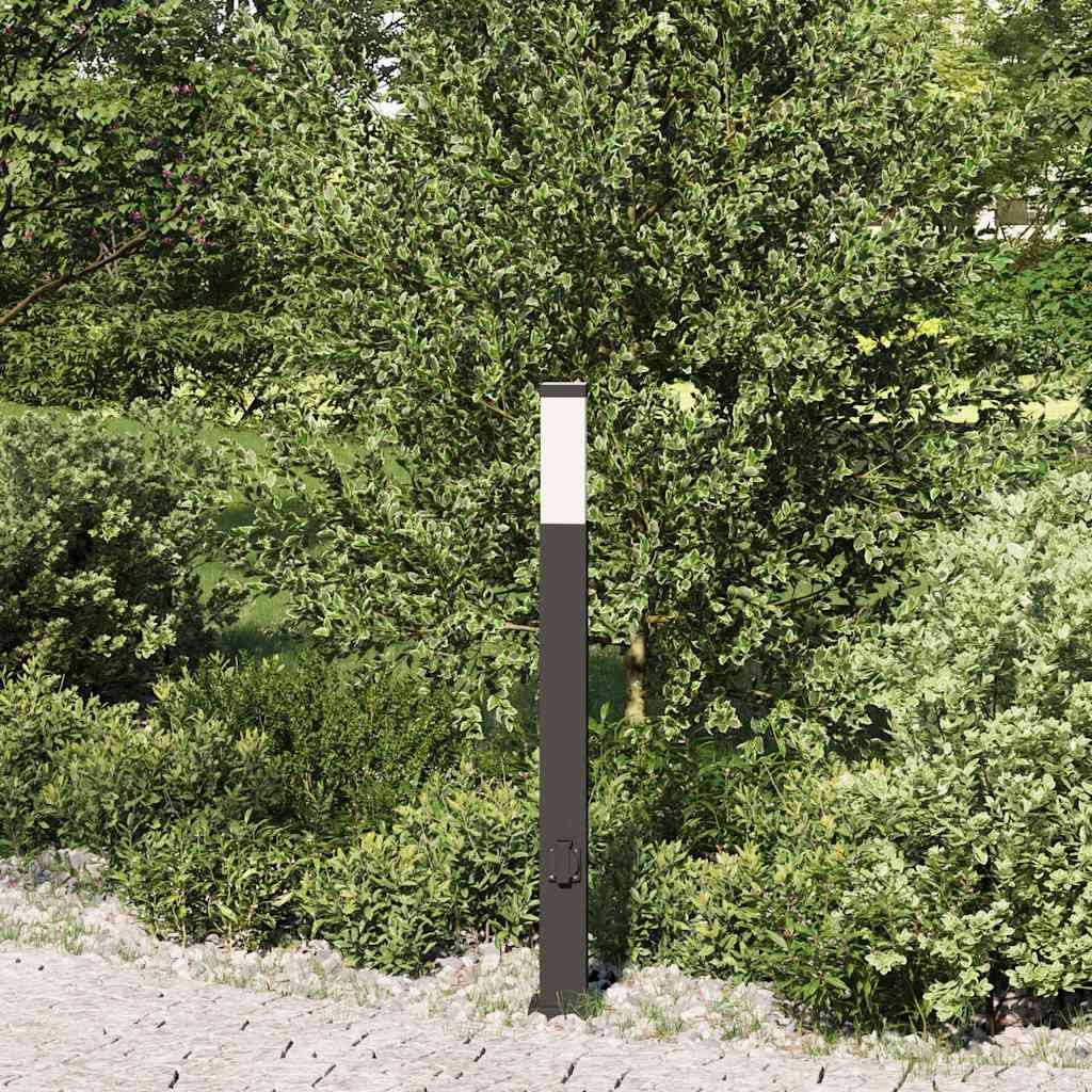 Vidaxl bolderarmatuur met stopcontact 80 cm zwart ip44